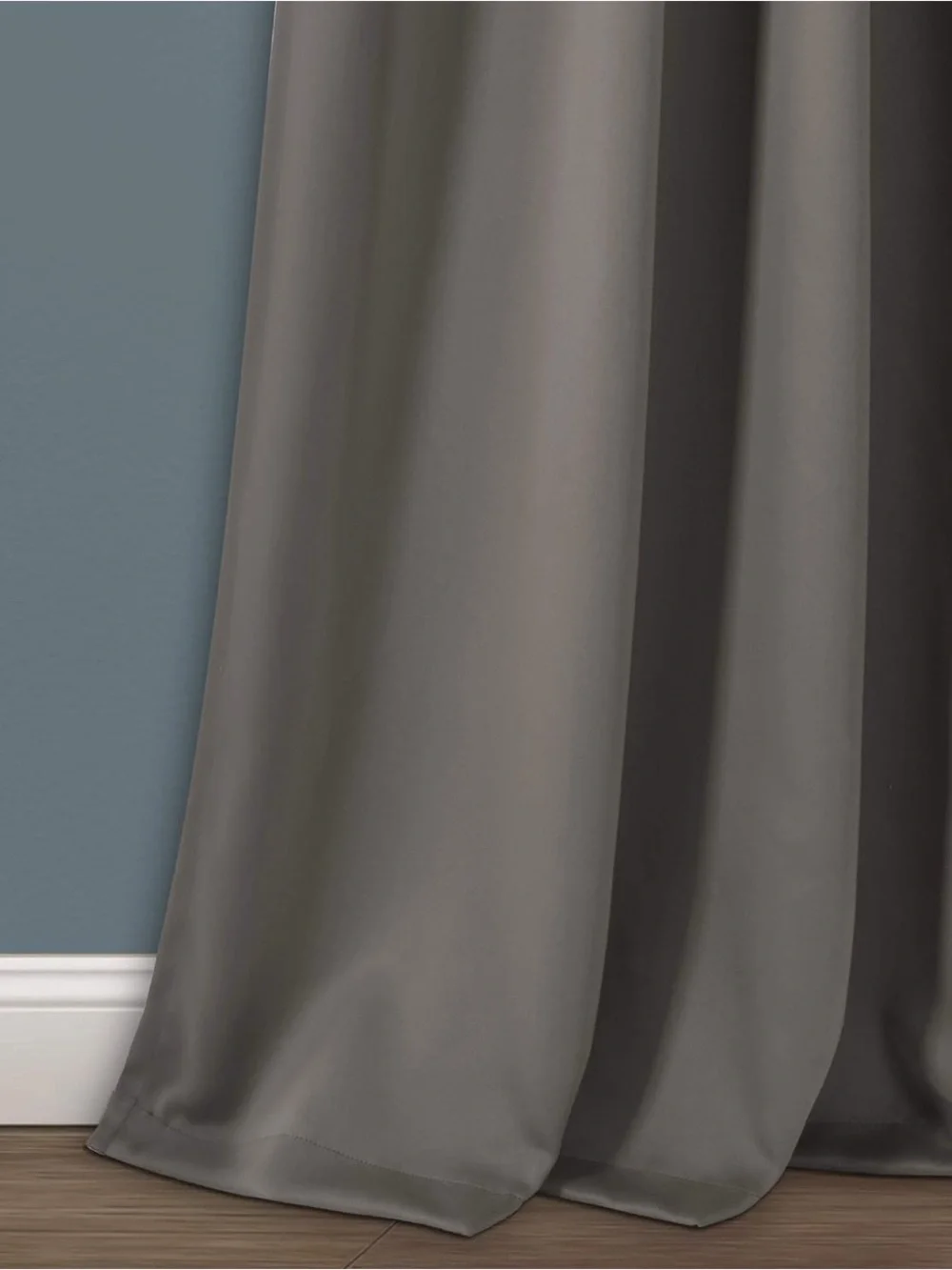 Dark Gray Blackout Set of 2 Curtain Panels - Neutral Window Drapery